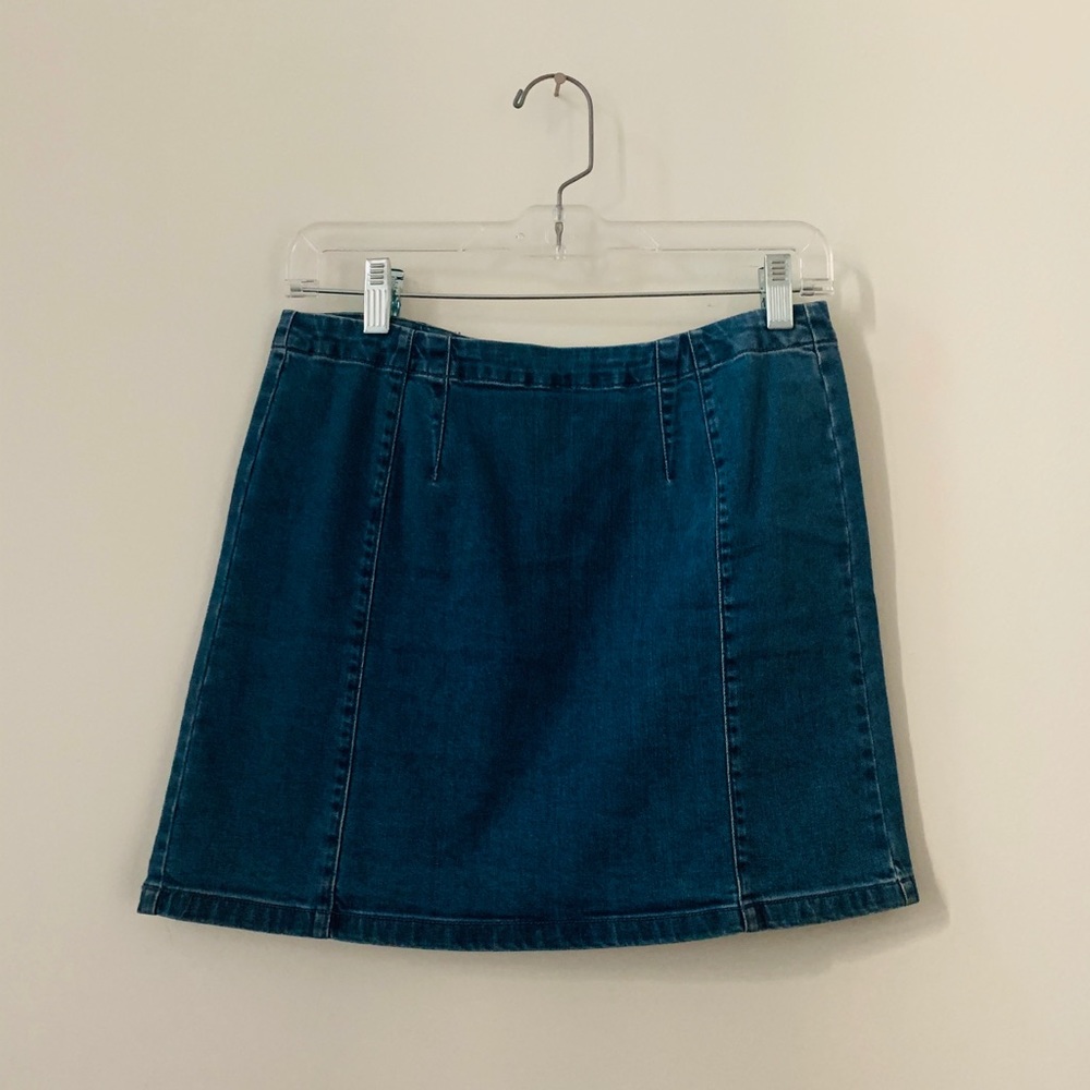 Denim paneled skirt